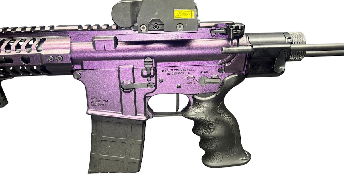 Myrl’s Micro 5" 5.56 NATO Mardi Gras Zombie AR15 MCS Pistol – EXPS2-0 Sight | Tailhook Brace | Rave 140 Trigger 3 Myrl’s Micro 5" 5.56 NATO Mardi Gras Zombie AR15 MCS Pistol – EXPS2-0 Sight | Tailhook Brace | Rave 140 Trigger - Image 4