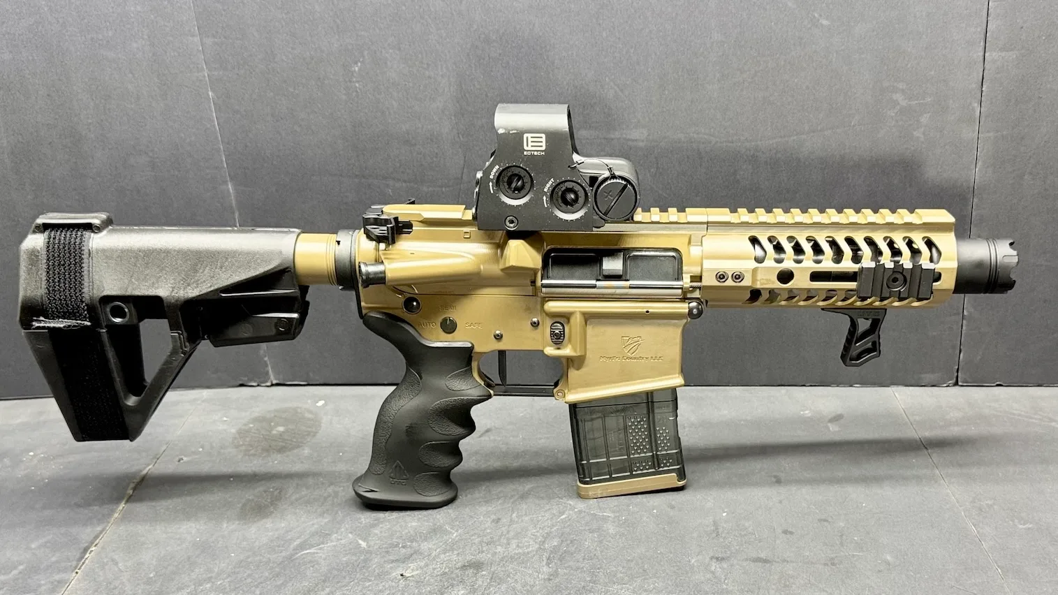 FDE Micro Zombie — 5" AR Pistol · Rise Rave 140 Trigger · 300 AAC Blackout / 5.56 NATO · Elite Series FDE Cerakote