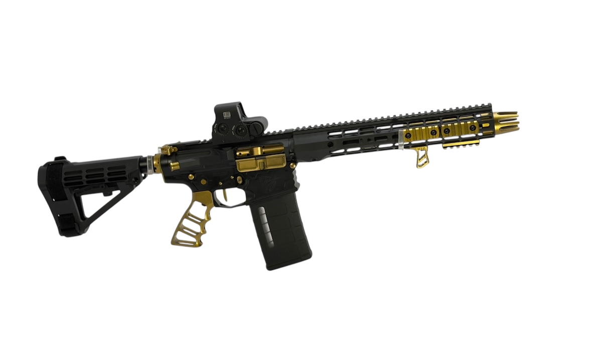 12.5" M5 Golden Zombie Punisher AR-10 Pistol — Titanium BCG — Rave 140 Trigger — .308 Winchester