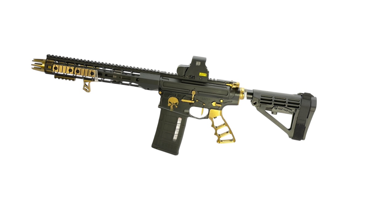 12.5" M5 Golden Zombie Punisher AR-10 Pistol — Titanium BCG — Rave 140 Trigger — .308 Winchester - Image 3