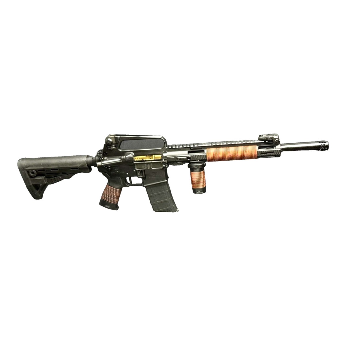 Leather-Wrapped 16″ AR-15 Rifle – 5.56 NATO