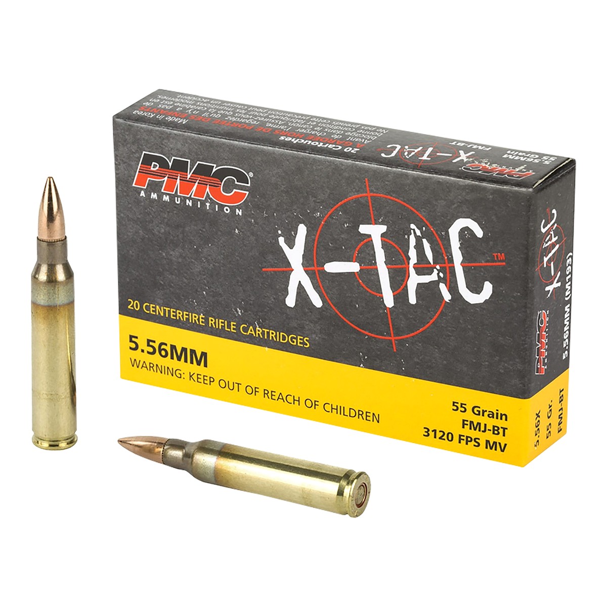 PMC X-TAC 5.56 NATO 55gr FMJ-BT – 20 Round Box